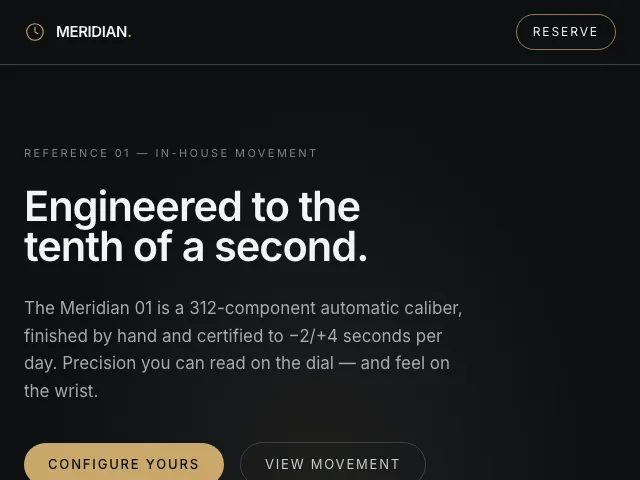 Horology website preview