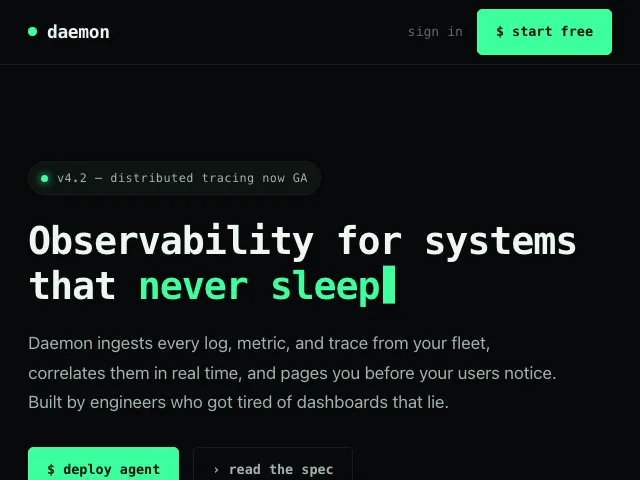 Daemon website preview