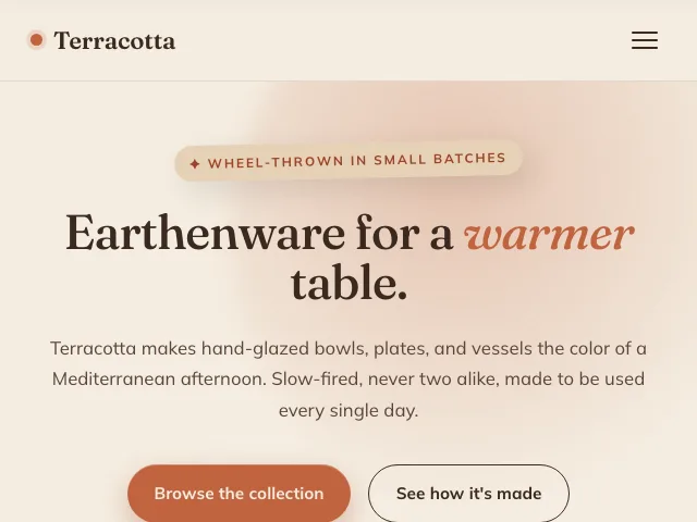 Terracotta website preview