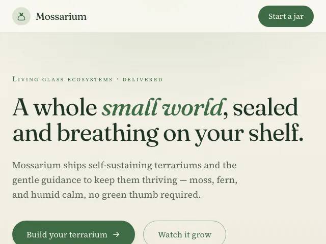 Terrarium website preview