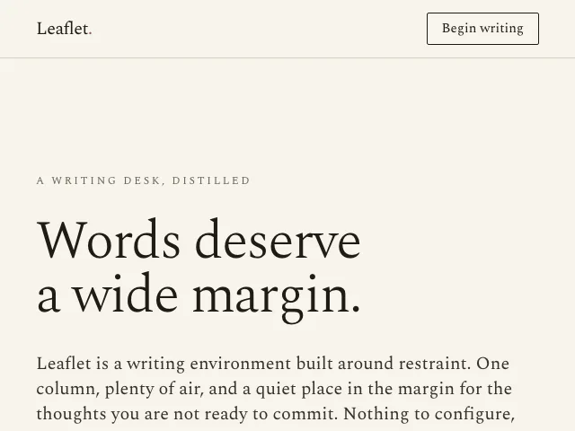 Margin website preview
