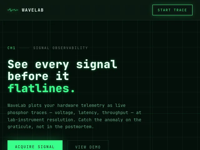 Oscilloscope website preview